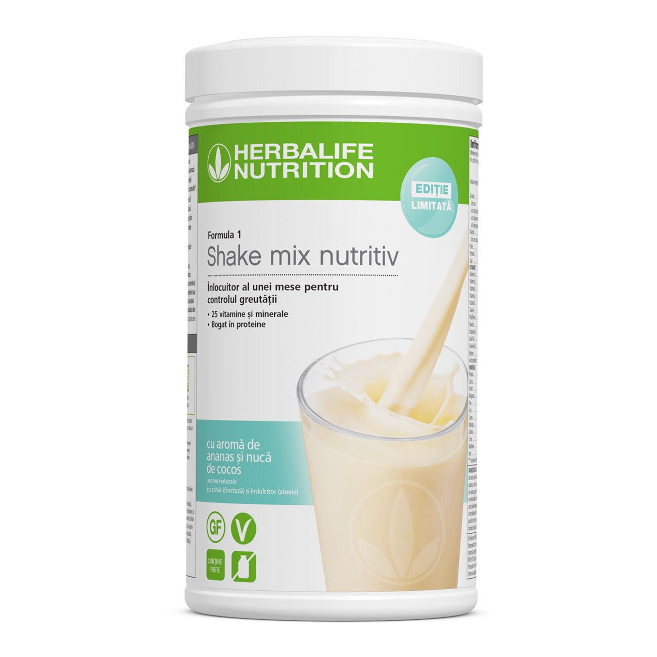 Formula 1 Shake mix nutritiv Ananas și Nuca de Cocos 550 g - Editie limitata
