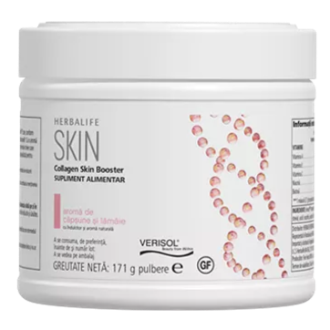 Collagen Skin Booster Supliment Alimentar Capsune si Lamaie 171 gr